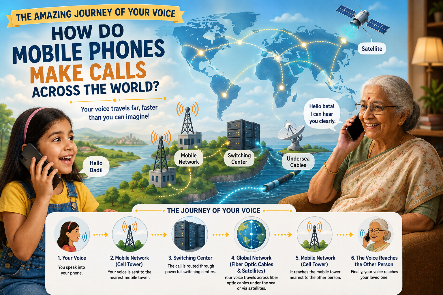 How mobile phones make calls across the world