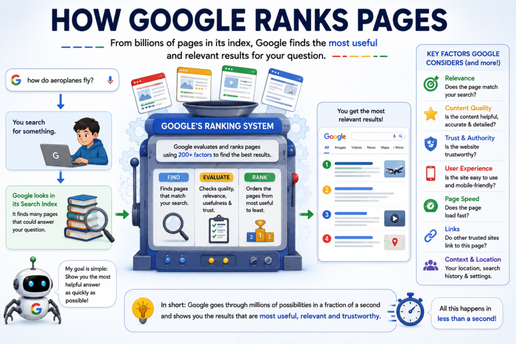 How Google ranks pages and search results