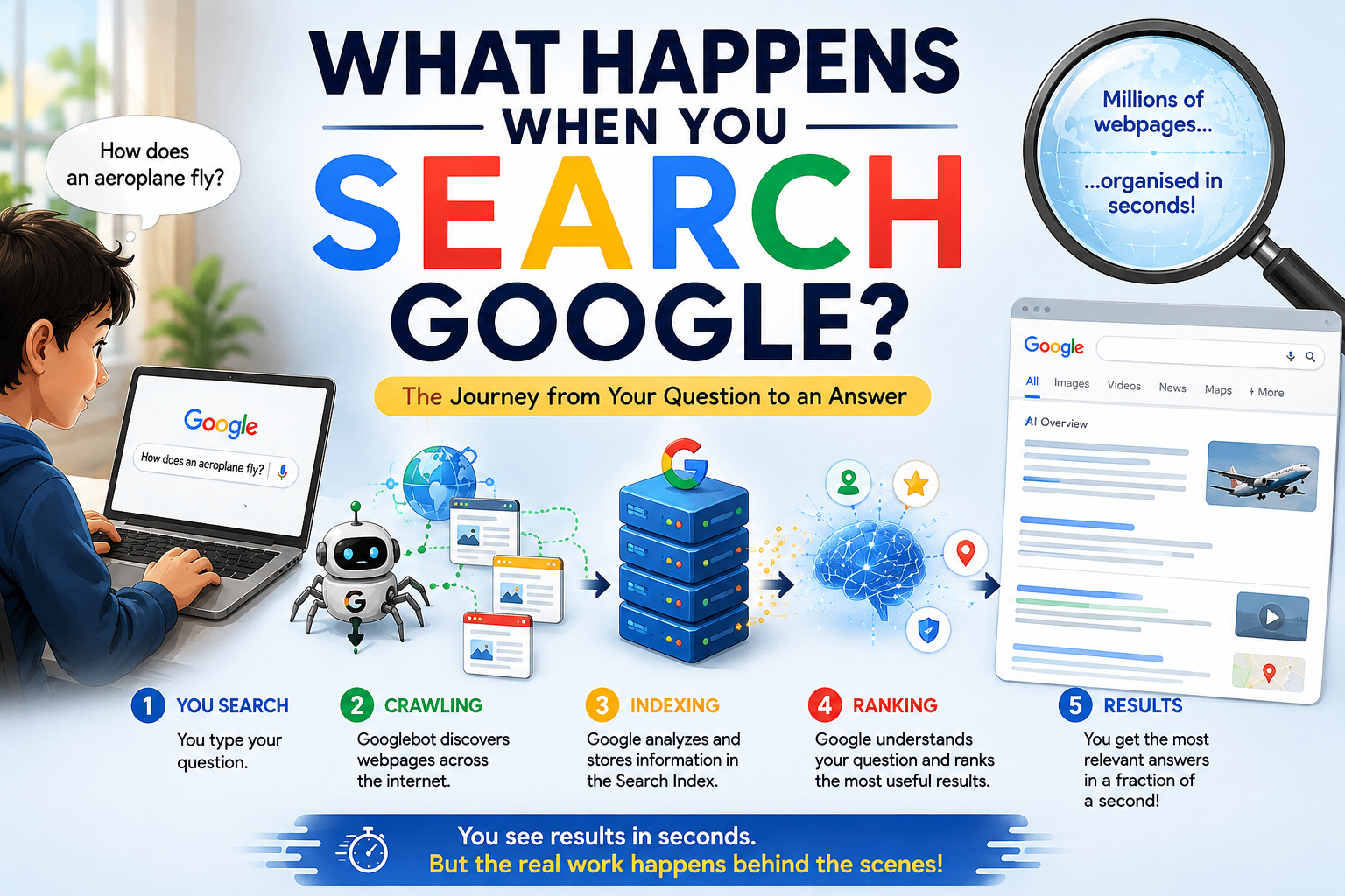 What happens when you search Google from query to search results
