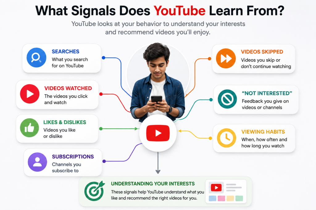 Signals YouTube uses to understand viewer interests