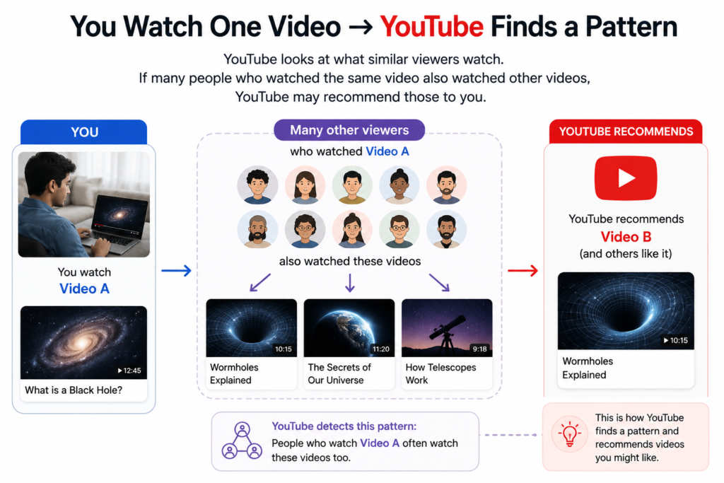 How YouTube uses similar viewers’ viewing patterns to recommend videos