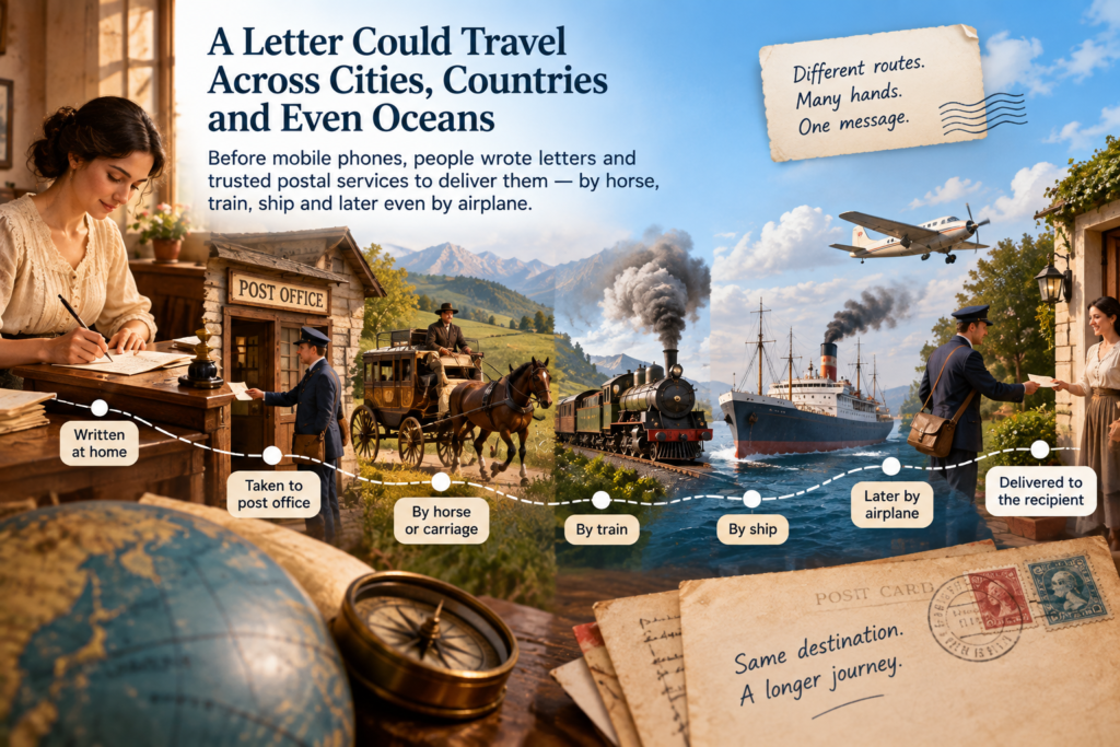 How letters traveled by horse, train, ship and airplane before mobile phones