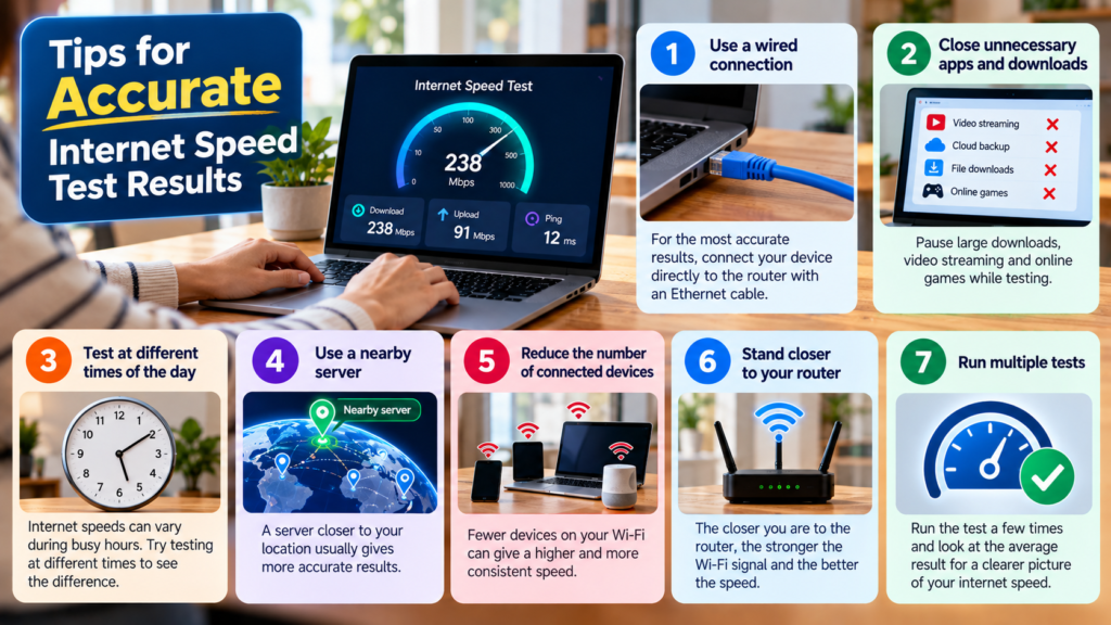 Tips for getting more accurate internet speed test results